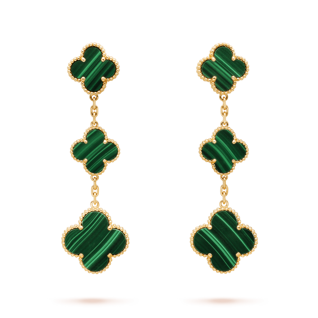 ¡®Dream¡¯CLOVER MALACHITE 3 MOTIFS GOLD