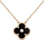 „Dream“ CLOVER 15MM DIAMANT ONYX-HALSKETTE