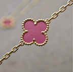 [Dream] 26 New Pink Bubble Enamel Single-Flower Necklace