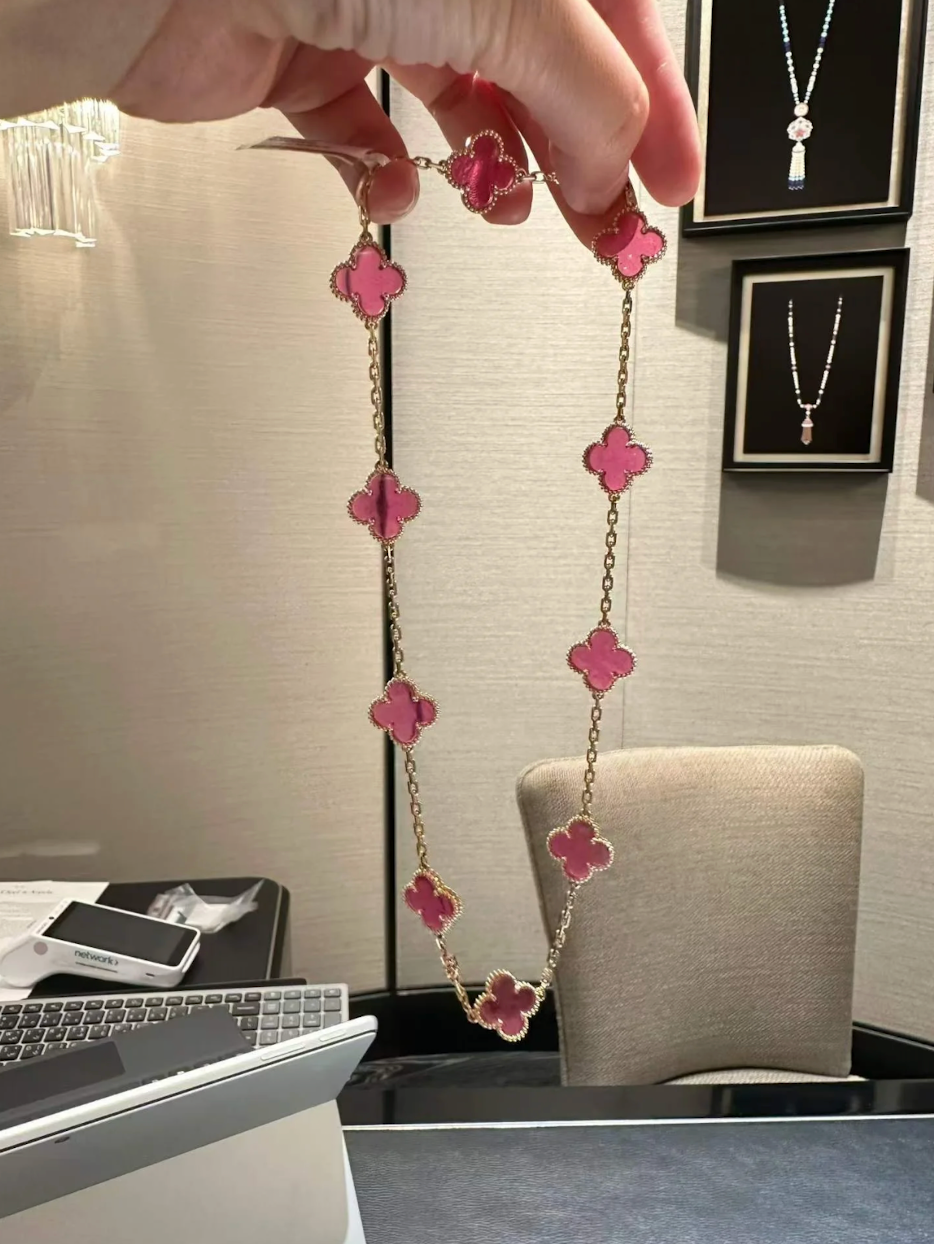 [Dream] 26 NEW PINK BUBBLE ENAMEL 10-flower necklace