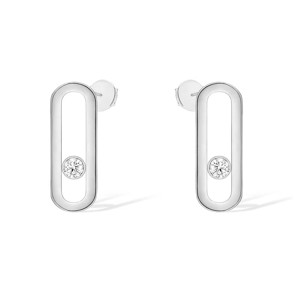 [Dream ]MOVE UNO SMALL 1 DIAMOND EARRINGS