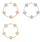 [Dream] New  CLOVER 5 MOTIF FULL DIAMOND BRACELET COLLECTION