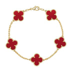 [Dream]New  CLOVER 5 MOTIF RED CORNELIAN BRACELET COLLECTION