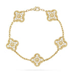 [Dream] New  CLOVER 5 MOTIF FULL DIAMOND BRACELET COLLECTION