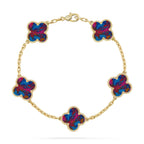[Dream]New CLOVER 5 MOTIF COLOR GEMSTONES BRACELET COLLECTION