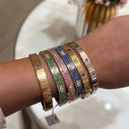 [Dream JURI]2026 PAVE GEMSTONE LOVE BRACELET 6.1MM 10 DIAMONDS
