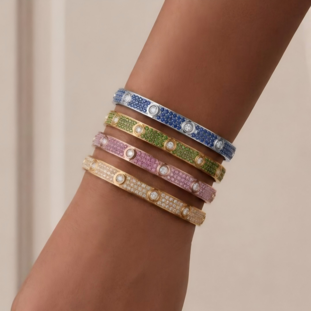[Dream JURI]2026 PAVE GEMSTONE LOVE BRACELET 6.1MM 10 DIAMONDS