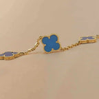 [Dream]New CLOVER 5 MOTIF BLUE AGATE BRACELET COLLECTION