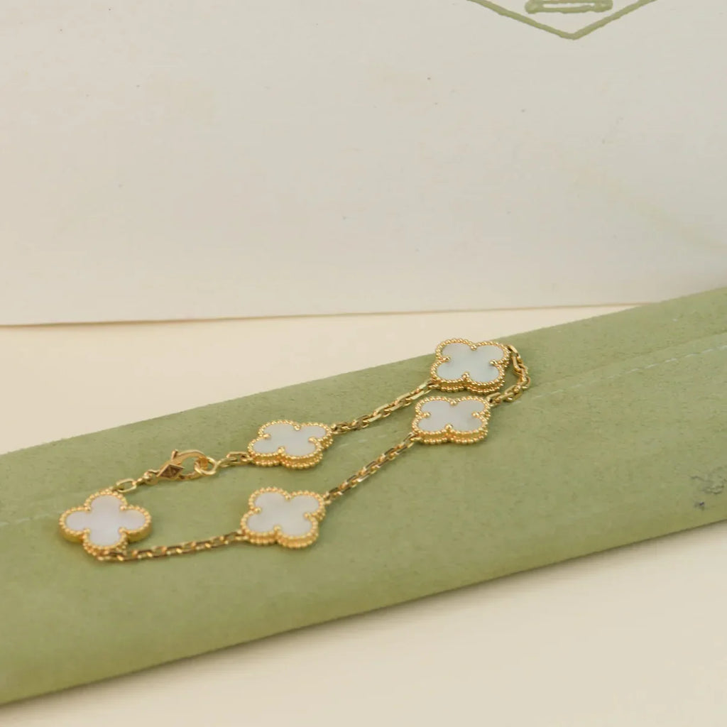 [Dream]New CLOVER WHITE PEARL MOP 5 MOTIF BRACELET COLLECTION