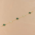[Dream]New  CLOVER 5 MOTIF MALACHITE BRACELET COLLECTION