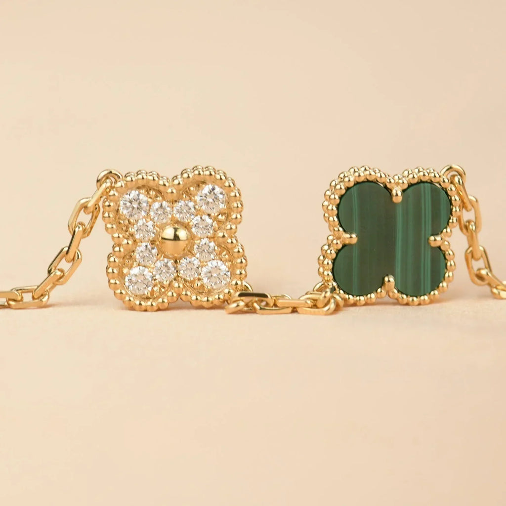 [Dream]New  CLOVER 5 MOTIF MALACHITE BRACELET COLLECTION