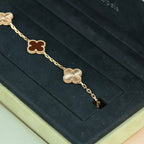 [Dream]New  CLOVER 5 MOTIF RED CORNELIAN BRACELET COLLECTION