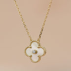¡®Dream¡¯CLOVER 15MM DIAMANT GOLD PERLMUTT HALSKETTE