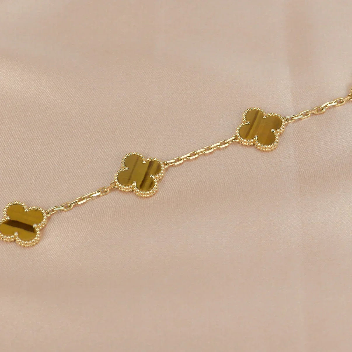 [Dream]New  CLOVER 5 MOTIFS TIGER EYE BRACELET COLLECTION