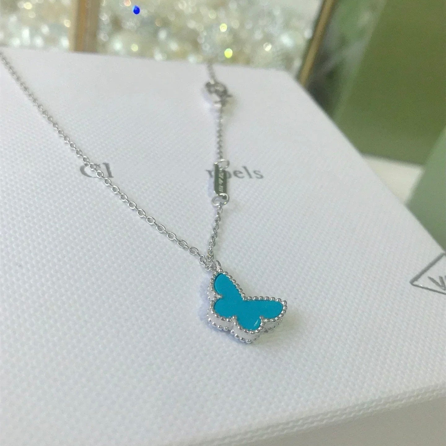 「ドリーム」バタフライターコイズバタフライブレスレットシルバー