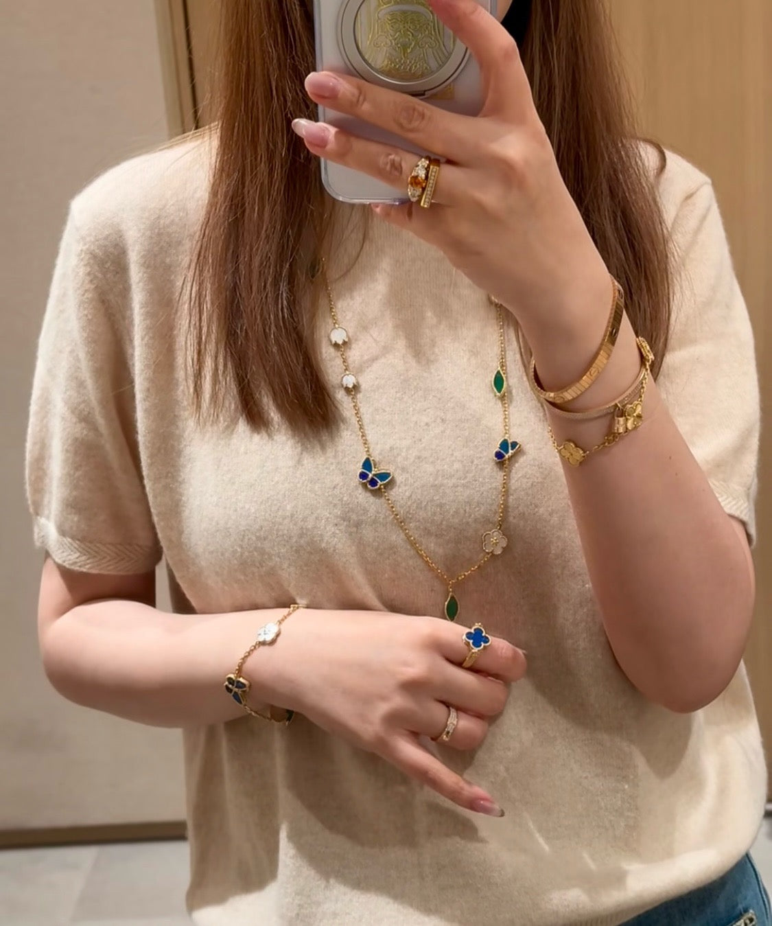 [Dream JURI]LUCKY SPRING BUTTERFLY 15 FLOWER NECKLACE