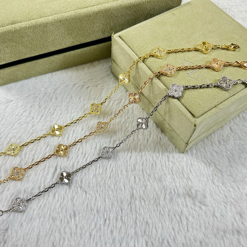 [¡®Dream¡¯]CLOVER 6 MOTIF DIAMOND LASER BRACELET