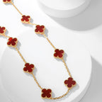 ¡®Dream¡¯CLOVER 10 MOTIFS CARNELIAN NECKLACE