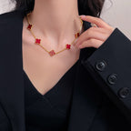 ¡®Dream¡¯CLOVER 10 MOTIFS CARNELIAN NECKLACE
