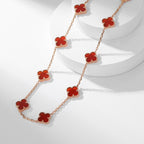 ¡®Dream¡¯CLOVER 10 MOTIFS CARNELIAN NECKLACE