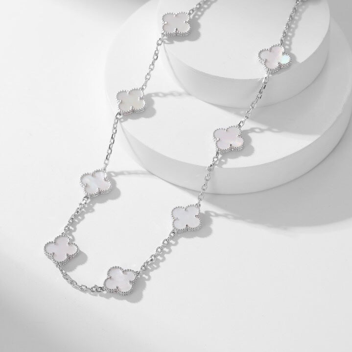 ¡®Dream¡¯CLOVER 10 MOTIFS WHITE MOTHER OF PEARL NECKLACE