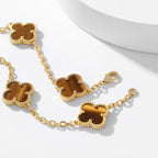 ¡®Dream¡¯CLOVER 10 MOTIFS TIGER EYE NECKLACE