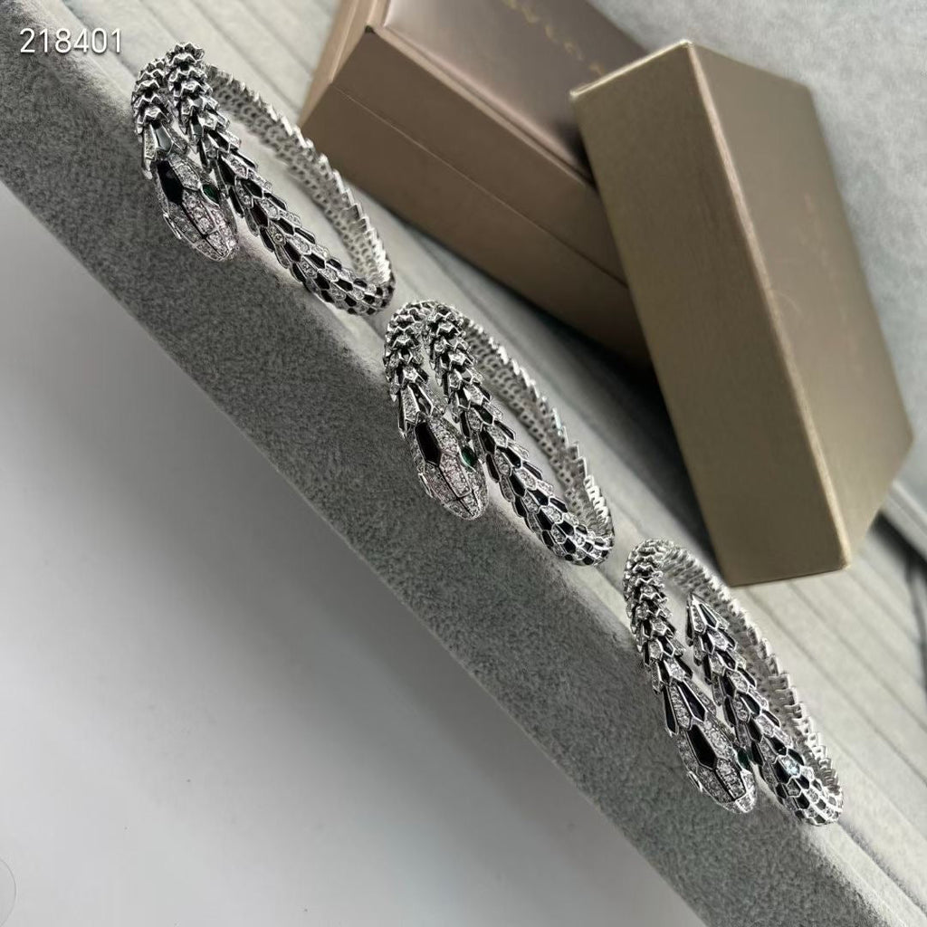 [Dream】NEW OBSIDIAN & DIAMOND SERPENT BRACELET