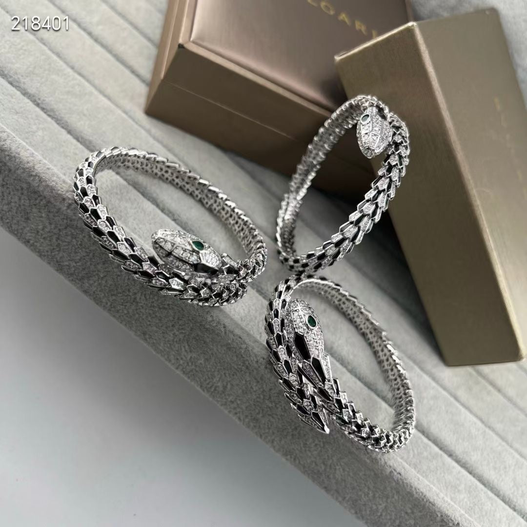 [Dream】NEW OBSIDIAN & DIAMOND SERPENT BRACELET