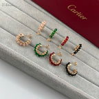 [Dream]NEW COLORED GEMSTONE COLLECTION SMALL HOOP EARRINGS