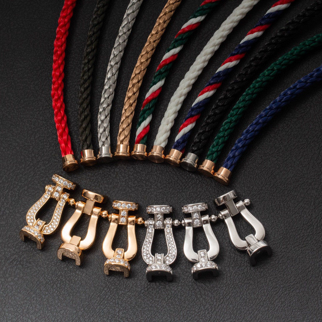 ¡®Dream¡¯FORCE LARGE HORSESHOE HALF DIAMOND BRACELET ROSE GOLD