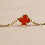 [Dream]New  CLOVER 5 MOTIF RED CORNELIAN BRACELET COLLECTION