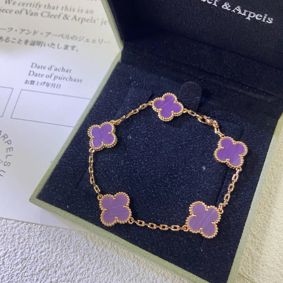 [Dream]New  CLOVER 5 MOTIF VIOLET BRACELET COLLECTION