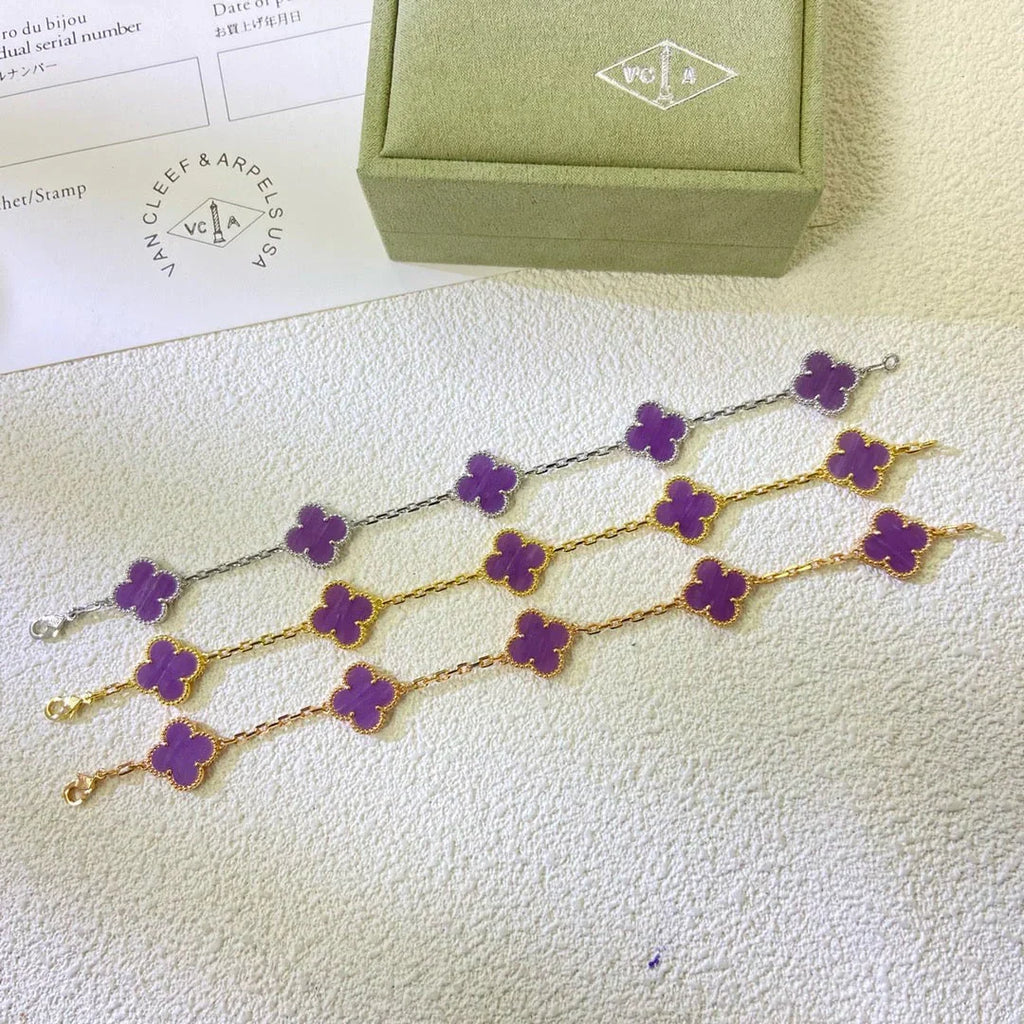 [Dream]New  CLOVER 5 MOTIF VIOLET BRACELET COLLECTION
