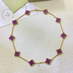 ¡®Dream¡¯CLOVER 10 MOTIFS  PURPLE VIOLET  NECKLACE