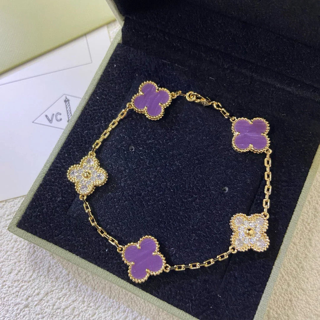 [Dream]New  CLOVER 5 MOTIF VIOLET BRACELET COLLECTION