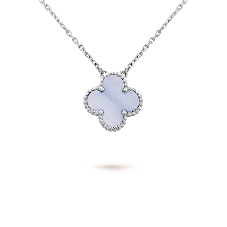 „Dream“ KLEE 15MM BLAUE CHALCEDON-HALSKETTE SILBER