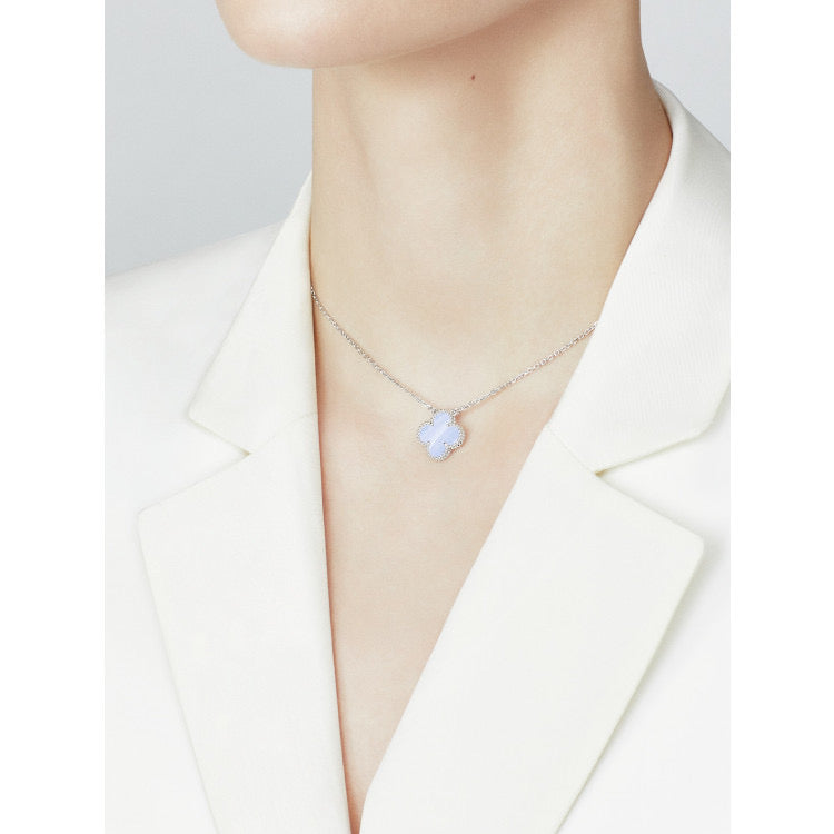„Dream“ KLEE 15MM BLAUE CHALCEDON-HALSKETTE SILBER