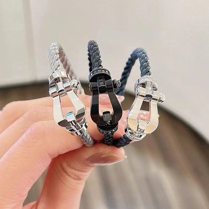 ¡®Dream¡¯FORCE LARGE HORSESHOE FULL DIAMOND BRACELET ROSE GOLD