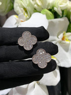[Dream] CLOVER 20MM MOTIFS DIAMOND STUD EARRINGS SILVER