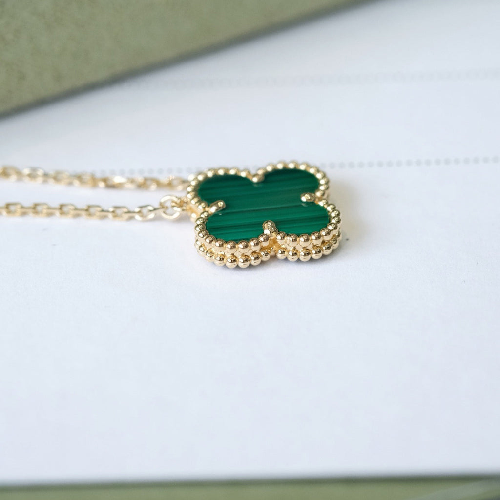 ¡®Dream¡¯CLOVER 15MM MALACHIT EINZELBLUME HALSKETTE