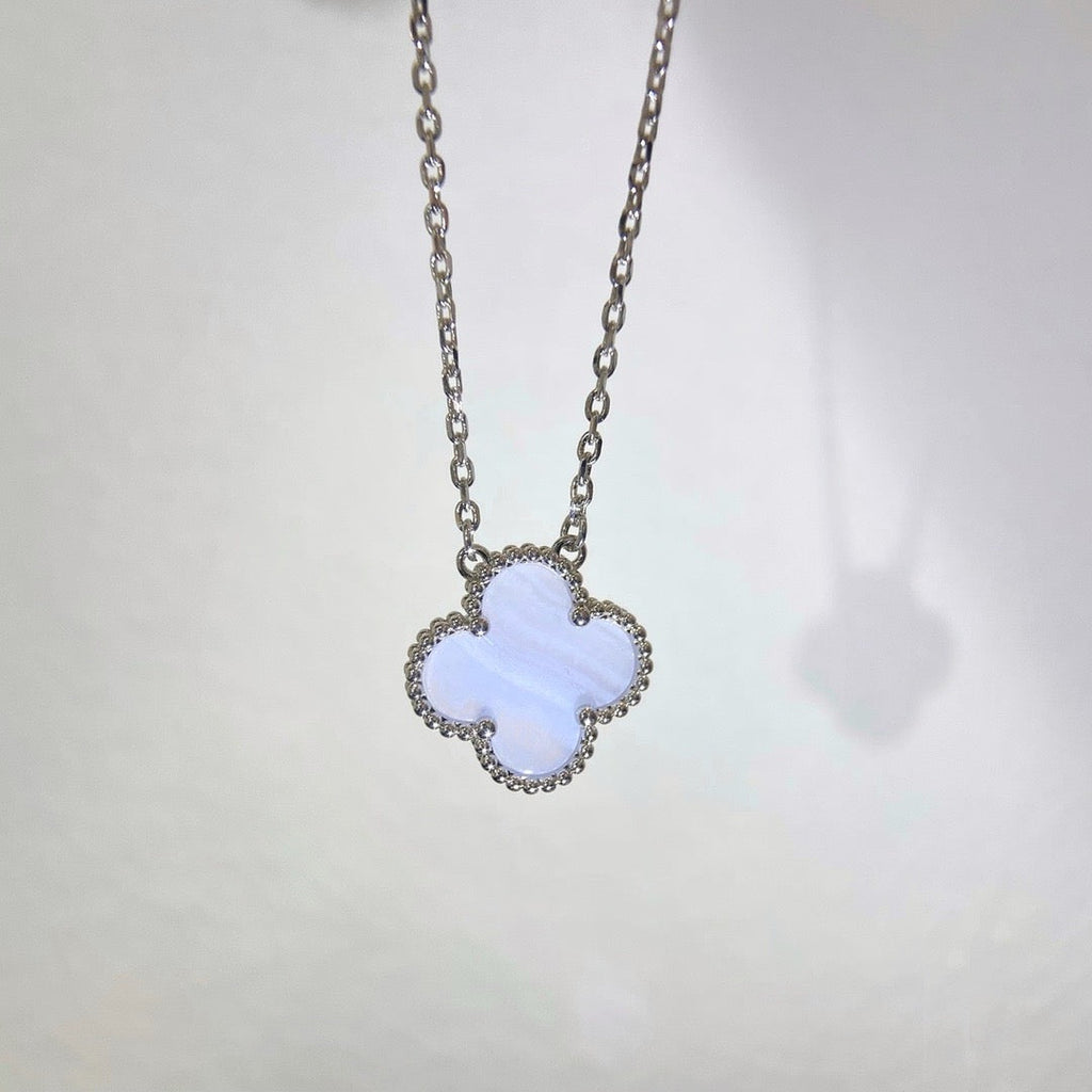 „Dream“ KLEE 15MM BLAUE CHALCEDON-HALSKETTE SILBER