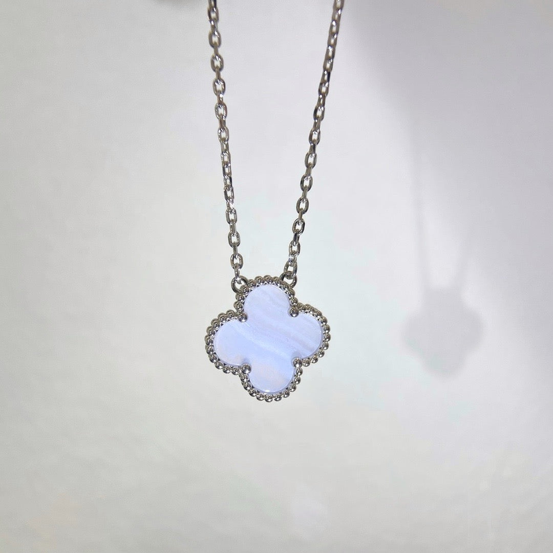 „Dream“ KLEE 15MM BLAUE CHALCEDON-HALSKETTE SILBER
