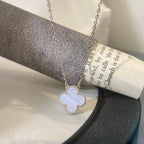 „Dream“ KLEE 15MM BLAUE CHALCEDON-HALSKETTE SILBER