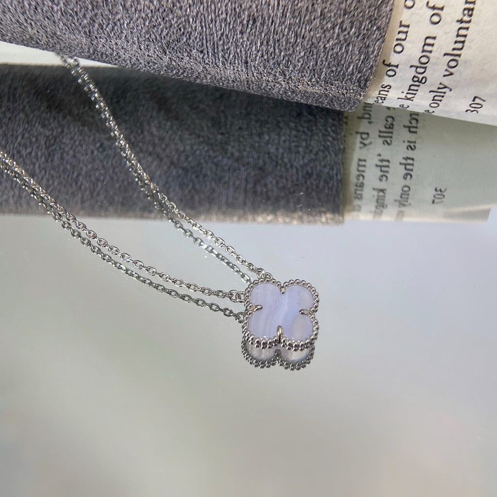 „Dream“ KLEE 15MM BLAUE CHALCEDON-HALSKETTE SILBER
