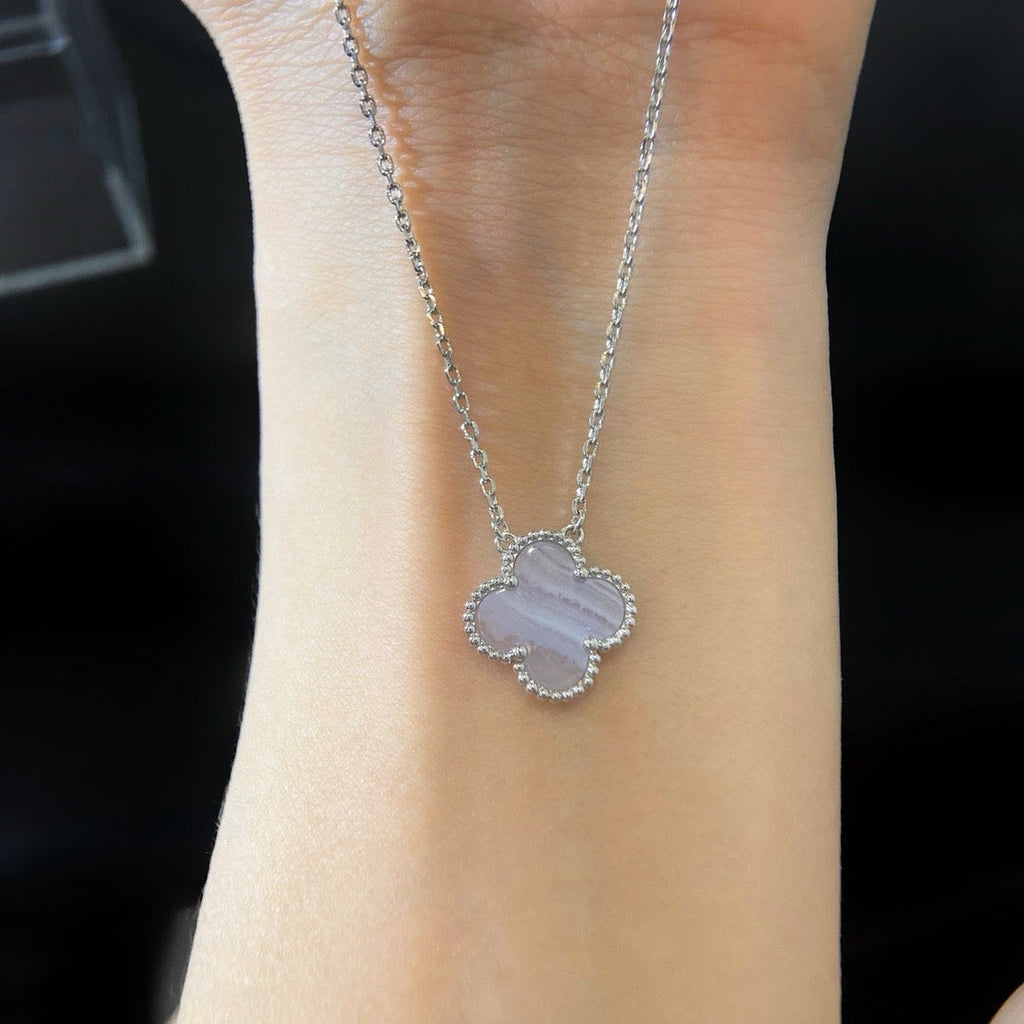 „Dream“ KLEE 15MM BLAUE CHALCEDON-HALSKETTE SILBER
