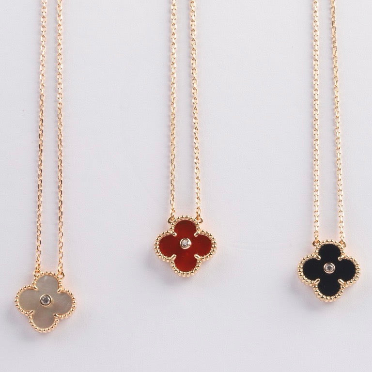 ¡®Dream¡¯CLOVER 15MM DIAMANT-KARNEOL-HALSKETTE