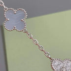 [Dream]New  CLOVER 5 MOTIF PURPLE CHALCEDONY BRACELET COLLECTION