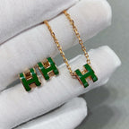 ¡®Dream¡¯POP H GREEN NECKLACE SILVER AND GOLD