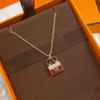 ¡®Dream¡¯CONSTANCE RED PEDANT PINK GOLD NECKLACE