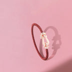 „Dream“FORCE 10 HALBER DIAMANT, ROSÉGOLD, ROTES KORDELARMBAND, GROSSES UND MITTELGROSSES MODELL